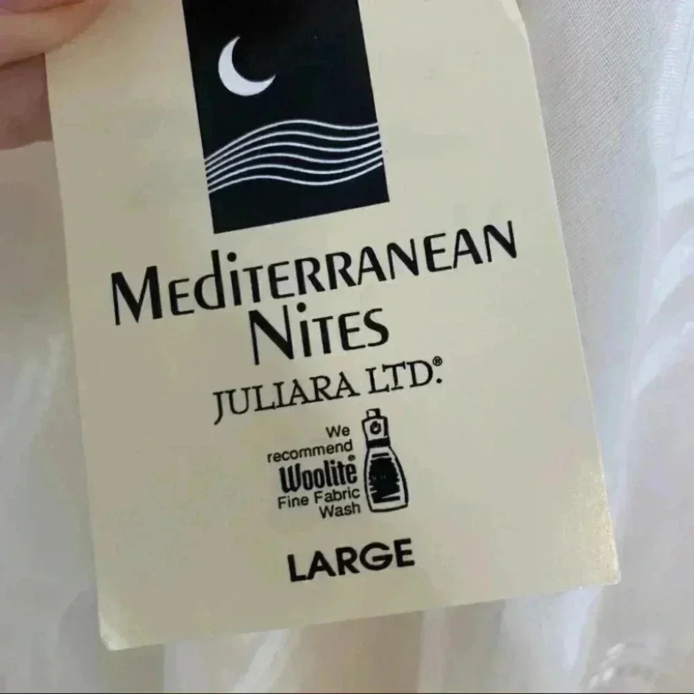 NWT vintage juliara dead stock white heart nightie or nightgown large - Picture 8 of 9